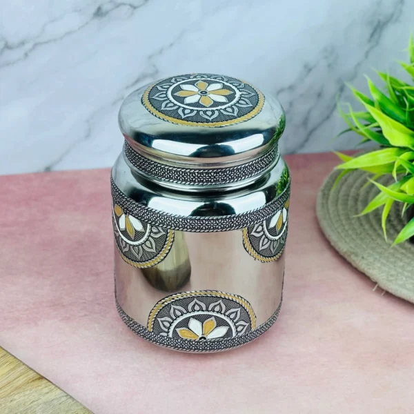 Stainless Steel Storage Jar with Lid | Multipurpose Kitchen Container (1000 ml)