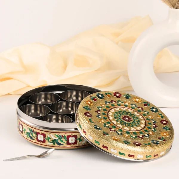 Spice Set Stainless Steel | Masala Storage Box for Kitchen & Gifting