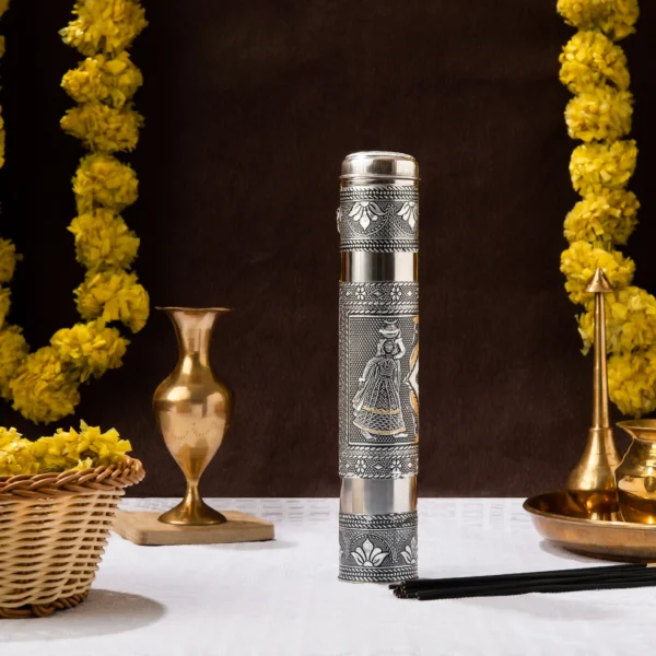 Incense Stick Storage Box Handmade Stainless Steel | Agarbatti Organizer for Pooja