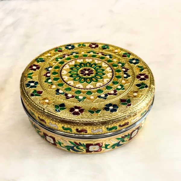 Meenakari Steel Utility Container 1500 ml | Large Kitchen Storage Dabba