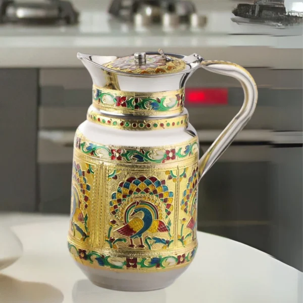1.5 L Steel Water Jug | Durable Peacock Stainless Steel Jug for Kitchen & Dining