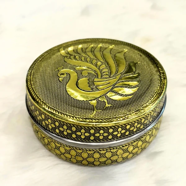 Peacock Steel Utility Container 250 ml | Decorative Kitchen Storage Dabba
