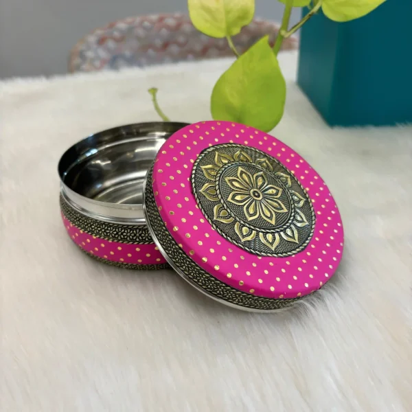 Pink Stainless Steel Utility Container 300 ml | Decorative Kitchen Storage