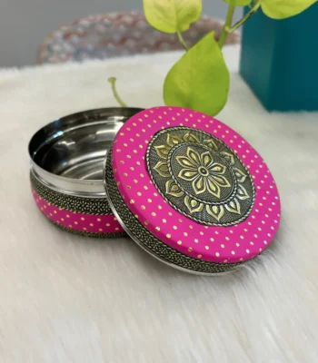 Pink Steel Utility Container decorative finish