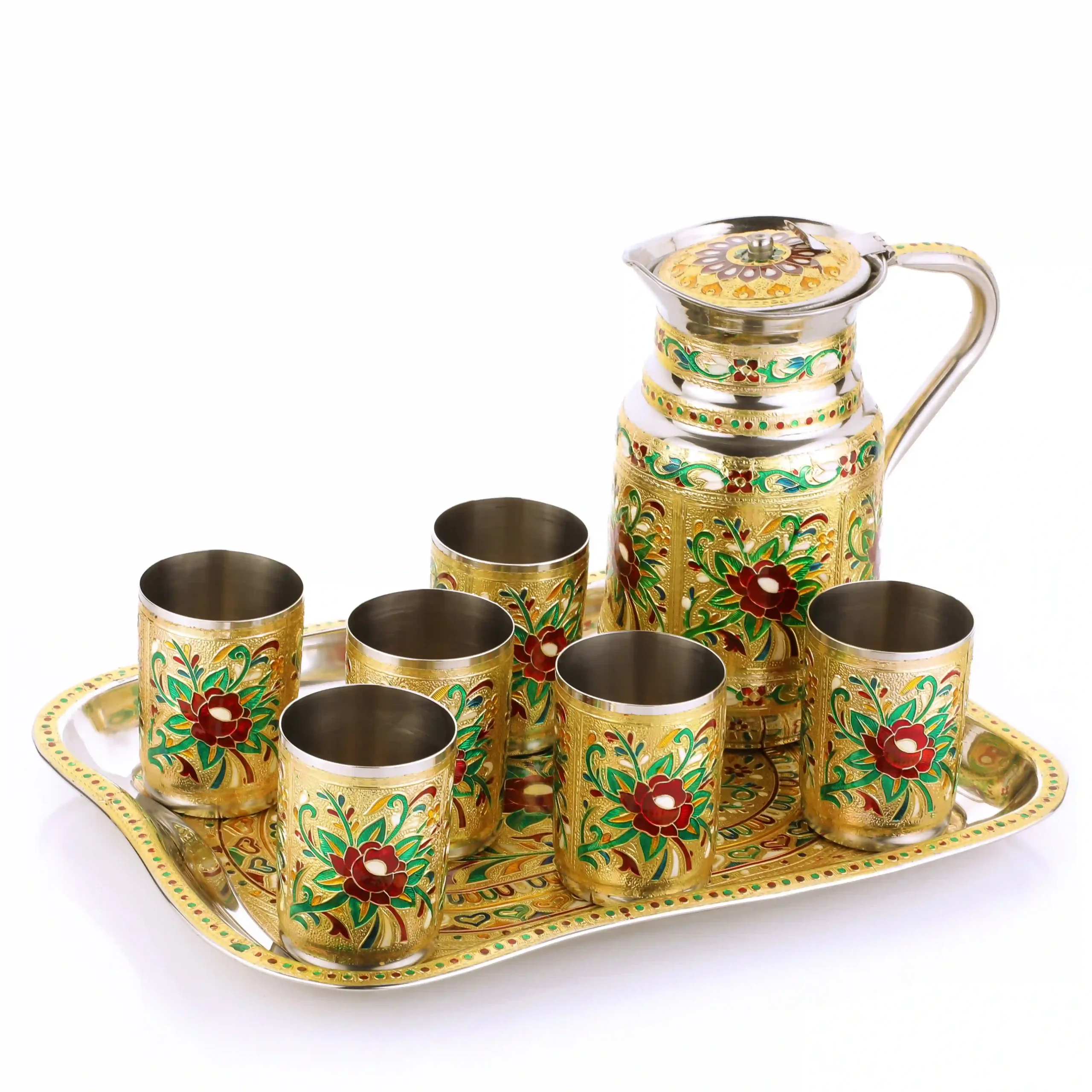 steel flower jug tray set (2) N874