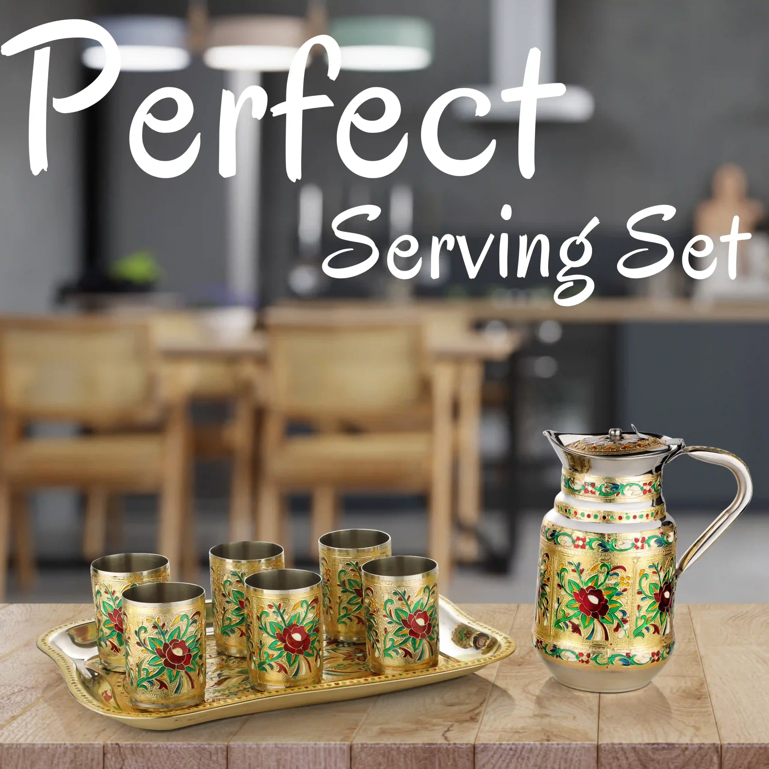 steel flower jug tray set (5) N874