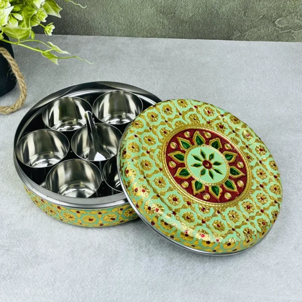 Pista Green Spice Box masala dabba