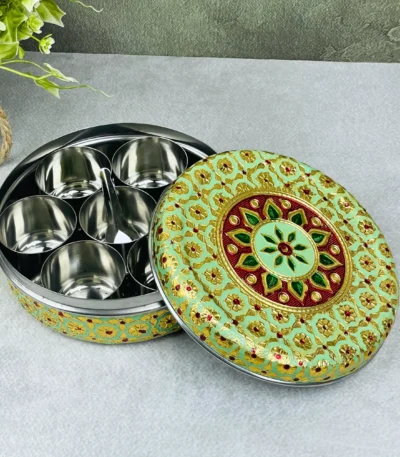 Pista Green Spice Box masala dabba