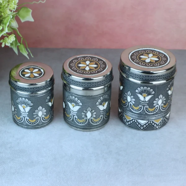 Oxidized Steel Deep Dabba kitchen storage