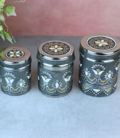 Oxidized Steel Deep Dabba kitchen storage