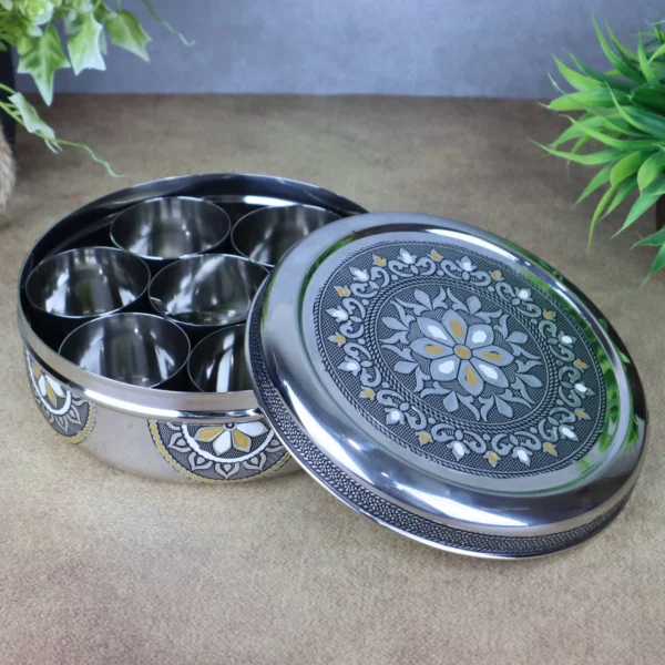 Silver Oxidized Masala Box