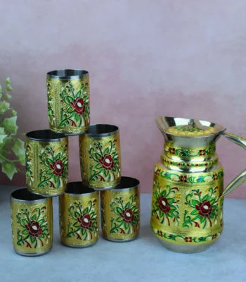 Flower Meenakari Jug Set drinking set