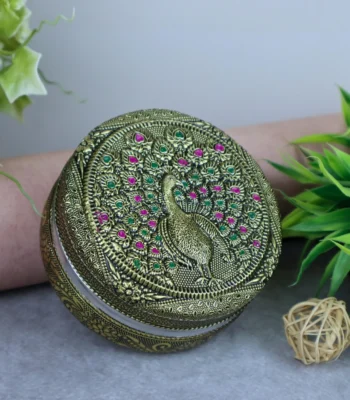 Peacock Meenakari kitchen dabba container