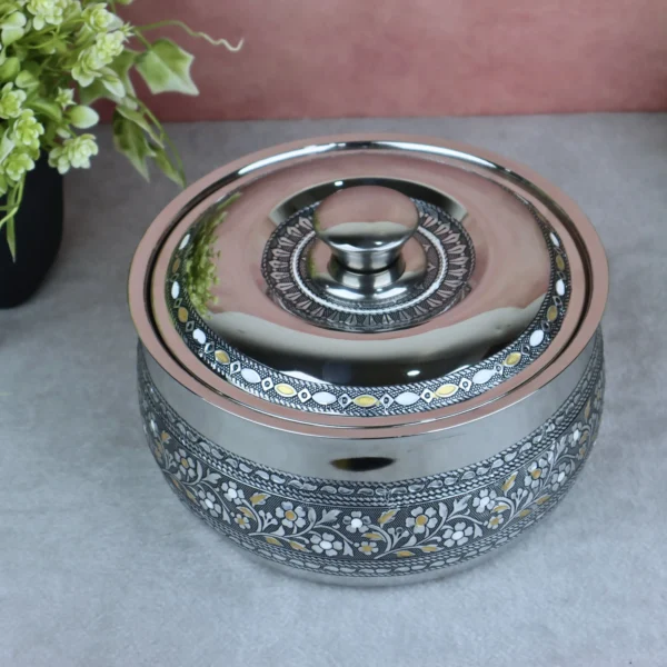 Oxidized Meenakari Hot Pot chapati box