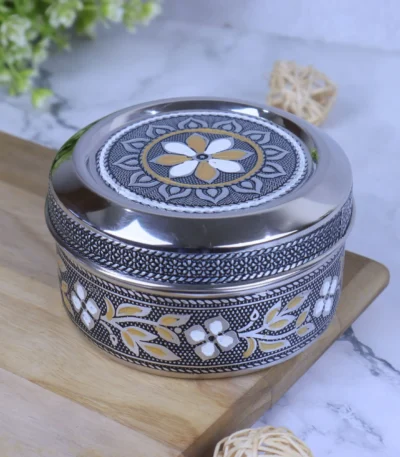 Meenakari decorative snack storage container