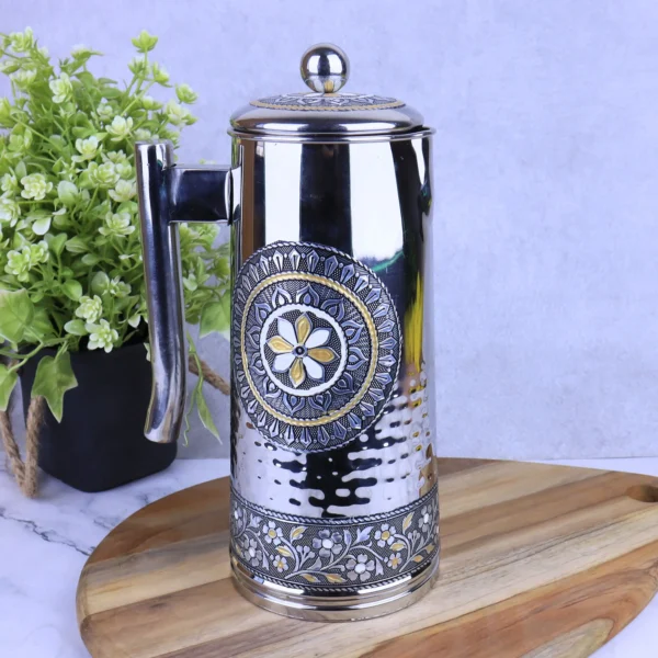 Meenakari water serving jug stainless steel