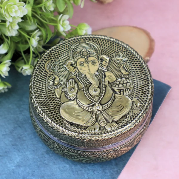 Ganesha Meenakari Utility Container laddu box