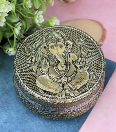 Ganesha Meenakari Utility Container laddu box