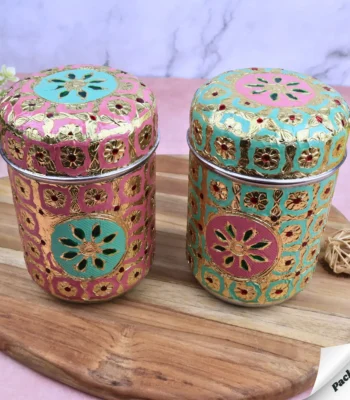 Meenakari Tea Sugar Containers stainless steel jars